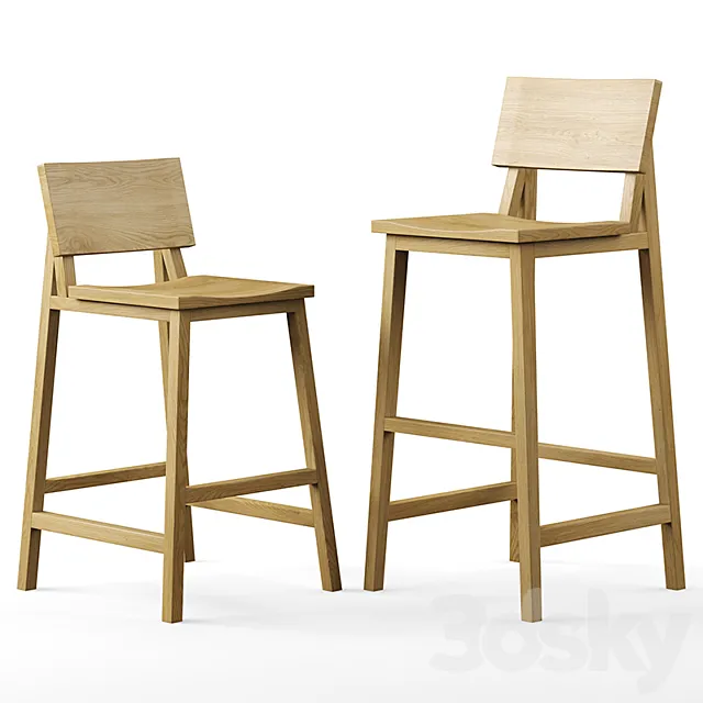 Ethnicraft bar stools 3DS Max Model