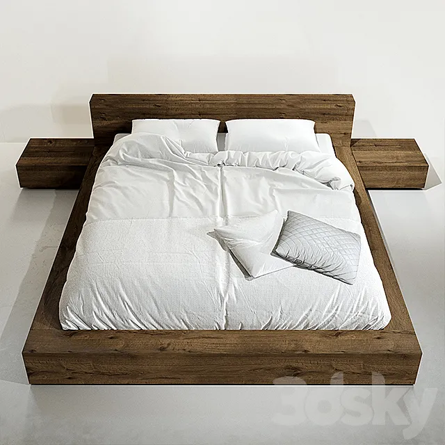 Ethnicraft OAK MADRA BED 3ds Max