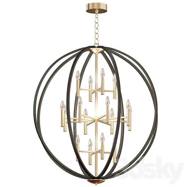 Euclid Chandelier Spanish Bronze 3ds Max