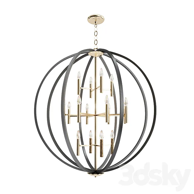Euclid_Chandelier_Spanish_Bronze 3ds Max