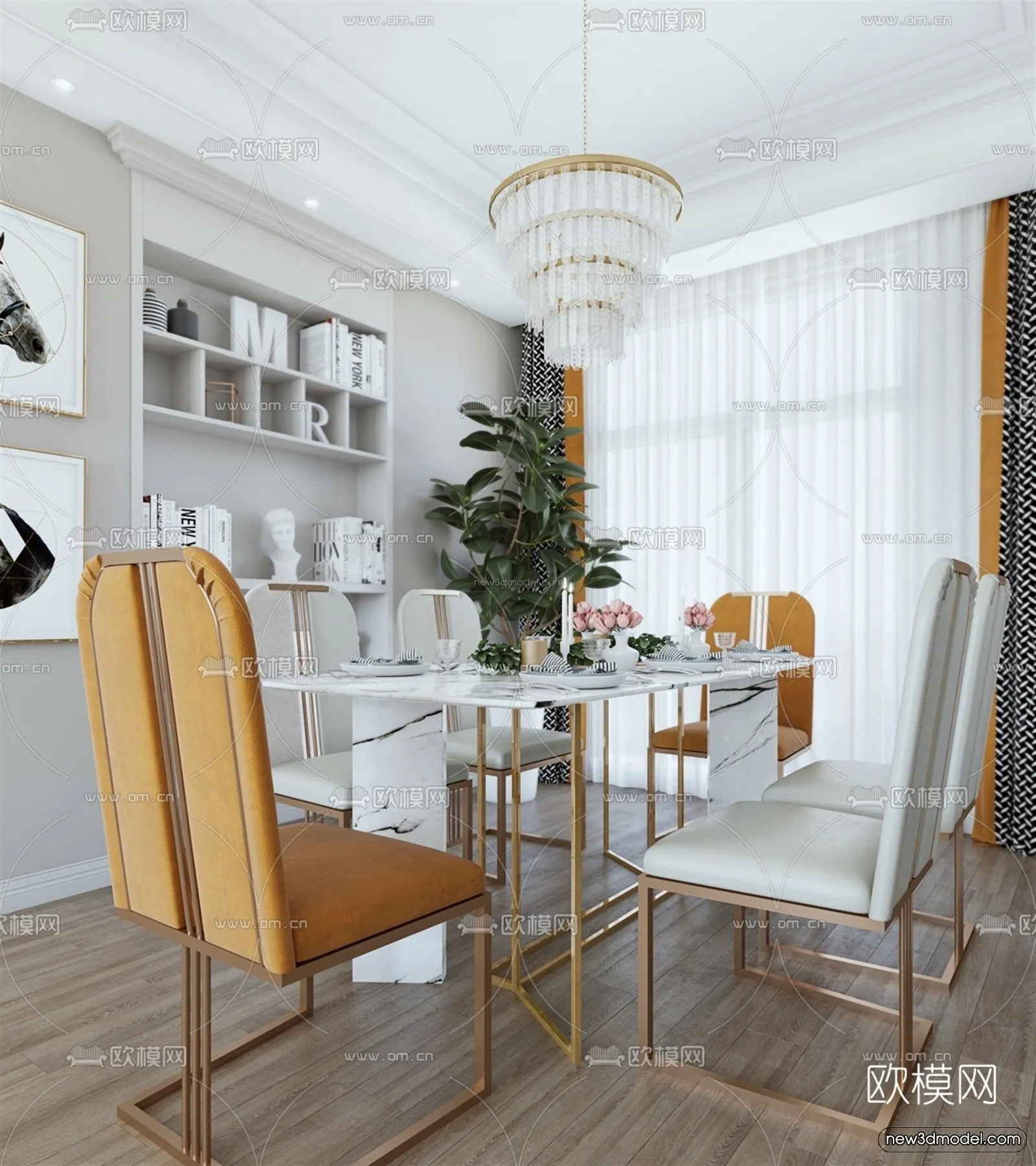 Europe Style Interior 3D Blocks – Living Room 3D Model – 032 – VRAY