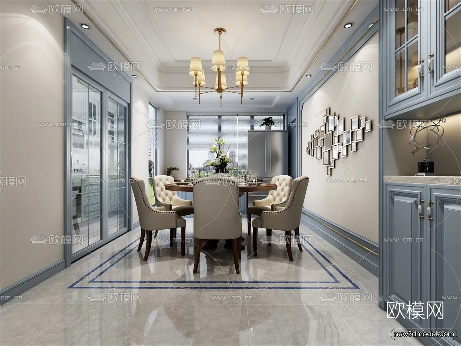Europe Style Interior 3D Blocks – Living Room 3D Model – 034 – VRAY