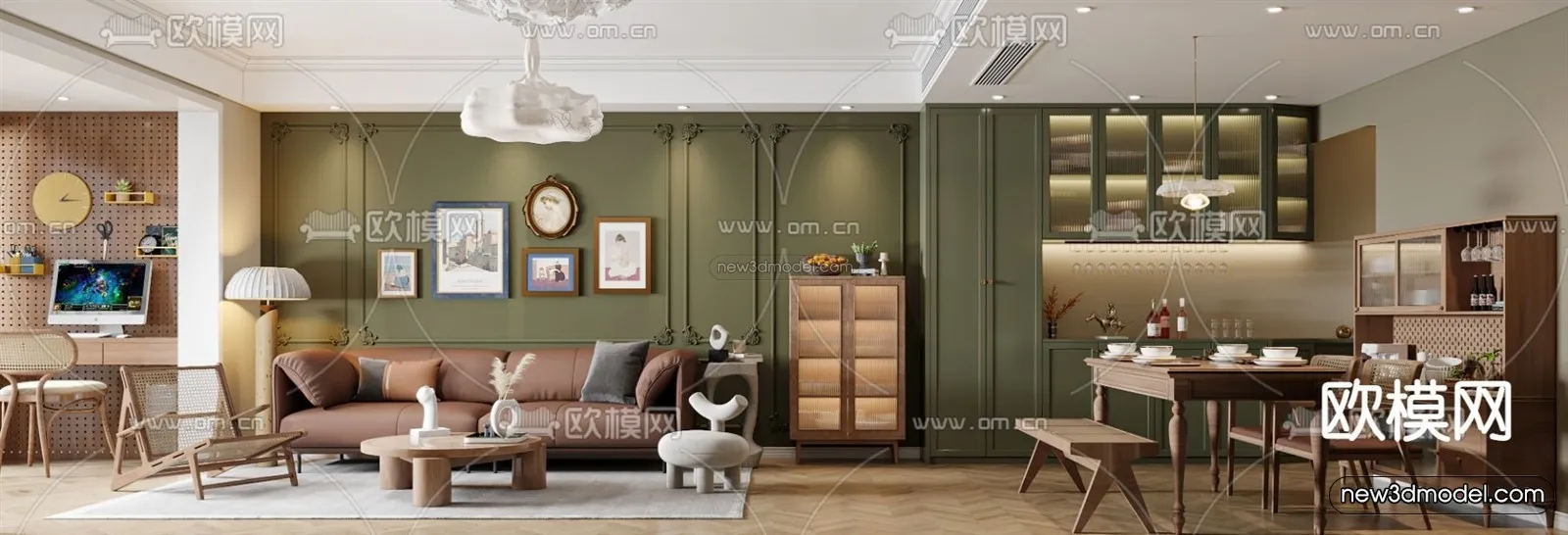 Europe Style Interior 3D Blocks – Living Room 3D Model – 099 – VRAY