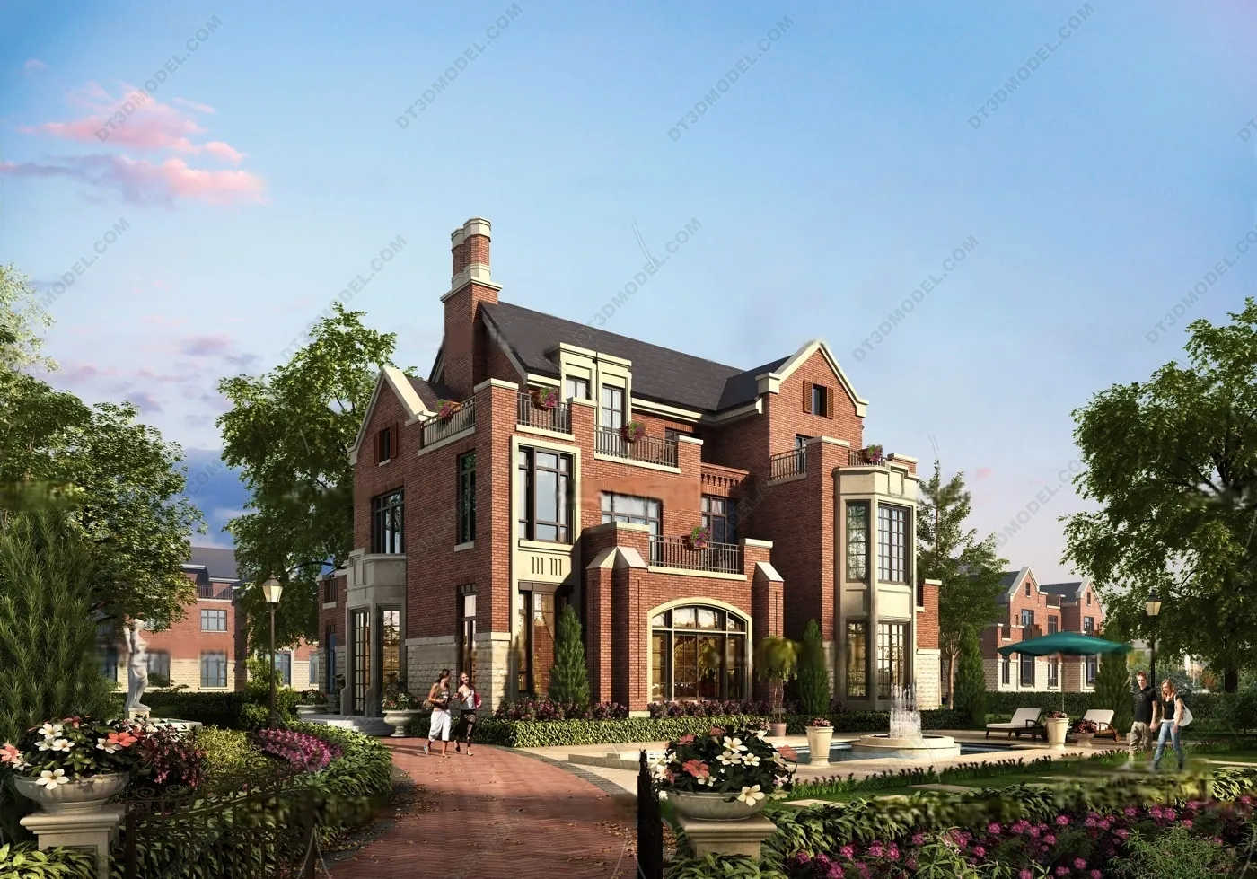 Europe Style Villa 3D Model – 3D Blocks – 059 – VRAY