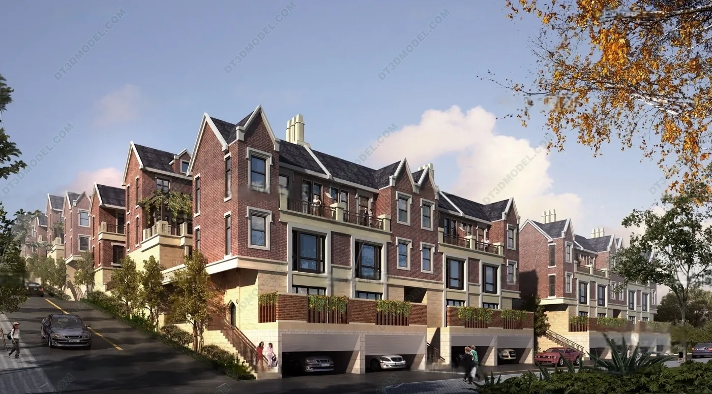 Europe Style Villa 3D Model – 3D Blocks – 075 – VRAY
