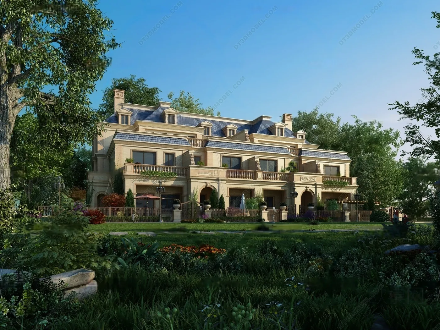 Europe Style Villa 3D Model – 3D Blocks – 076 – VRAY