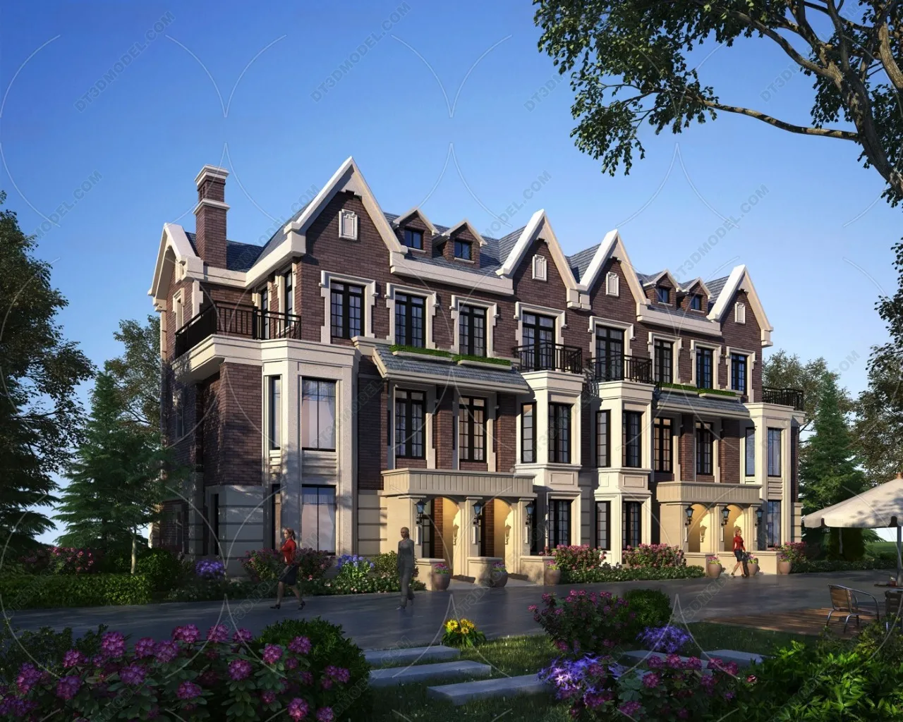 Europe Style Villa 3D Model – 3D Blocks – 095 – VRAY