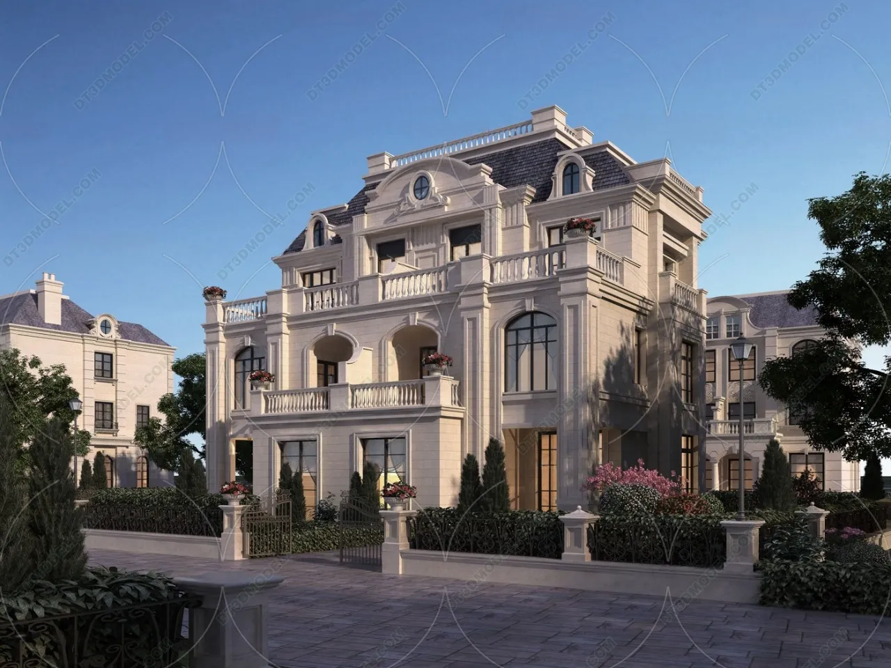 Europe Style Villa 3D Model – 3D Blocks – 101 – VRAY
