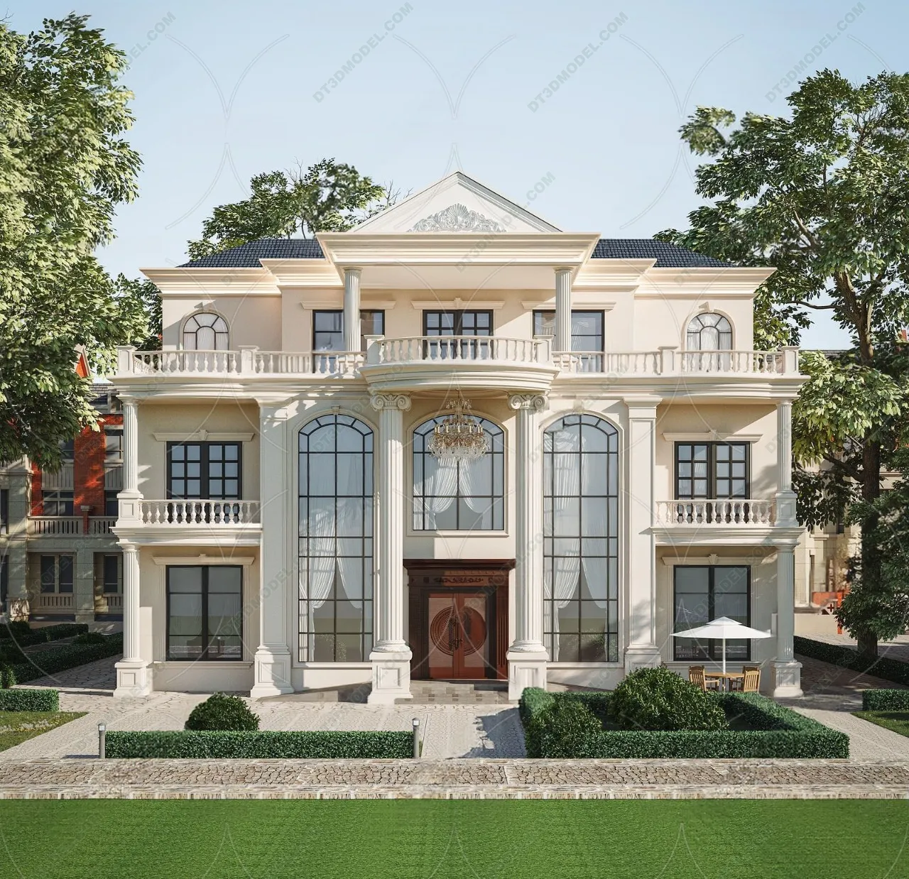 Europe Style Villa 3D Model – 3D Blocks – 120 – CORONA