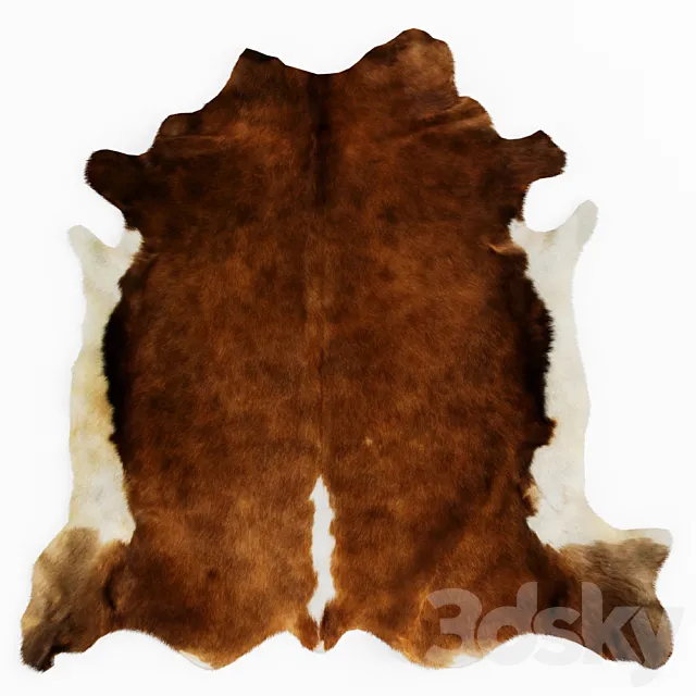 European Rug Cowhide Brown and White 3DS Max Model