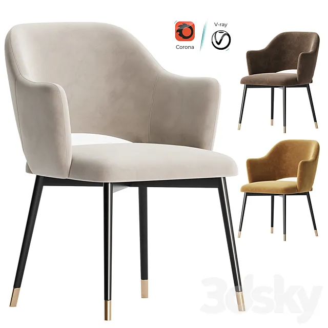Eva Carver Dining Chair 3ds Max