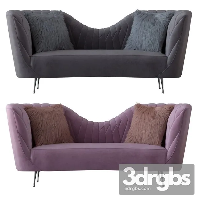 Eva Velvet Sofa 01 3dsmax Download