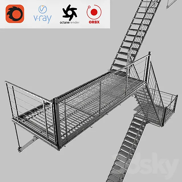 Evacuation ladder _ Evacuation ladder 3DS Max Model