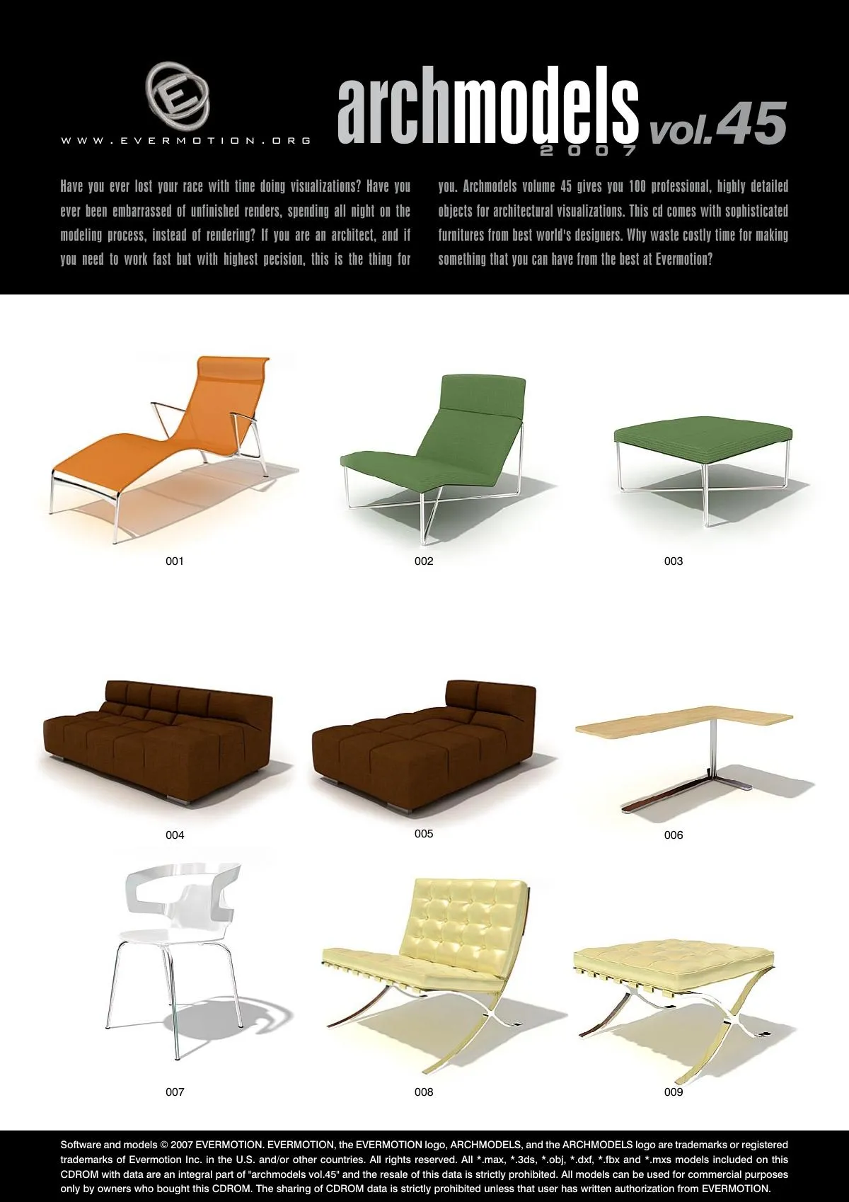 Evermotion Archmodels Vol 045 [table chair sofa coffee table]