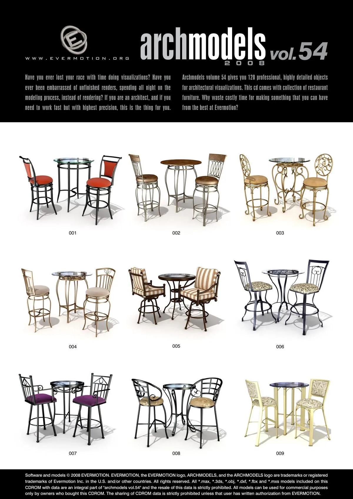 Evermotion Archmodels Vol 054 [Dining table and chair combination]