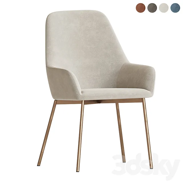 Evy II upholstered chair 3DS Max Model