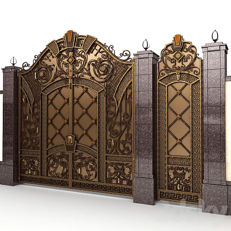 Exclusive gate with wicket door 3DS Max