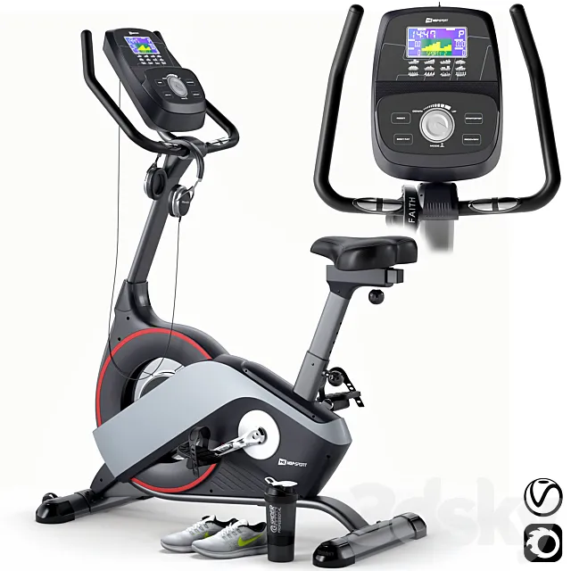 Exercise bike Hop-Sport Flex HS-200H. Training apparatus 3DS Max Model