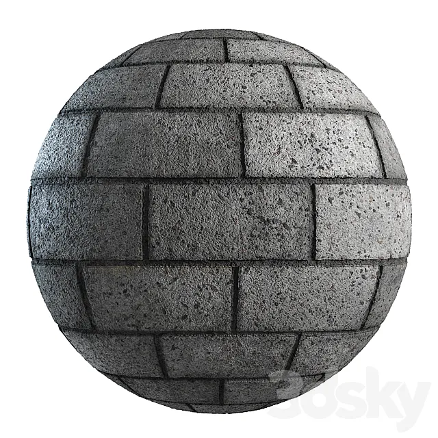 Expanded clay concrete block PBR 4k 3DS Max Model