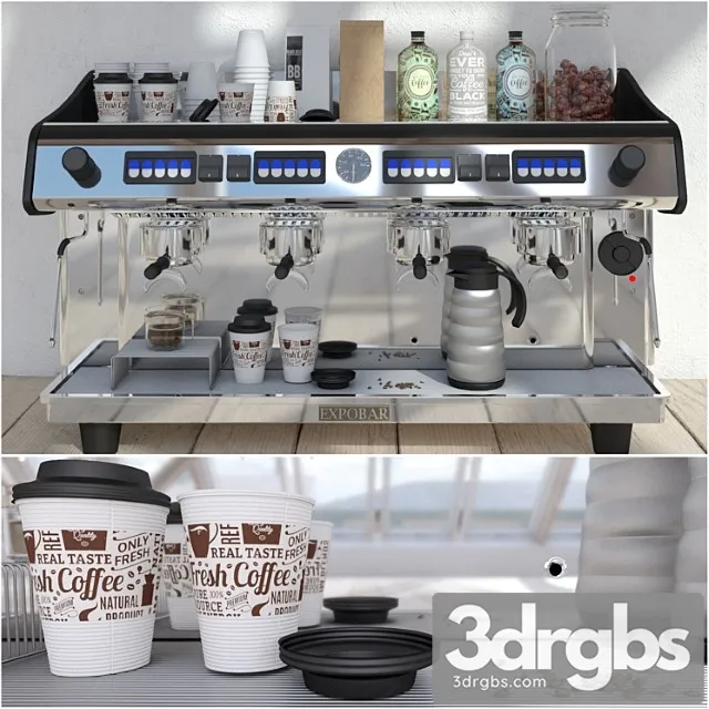 Expobar 4 group megacrem coffee machine 3dsmax Download