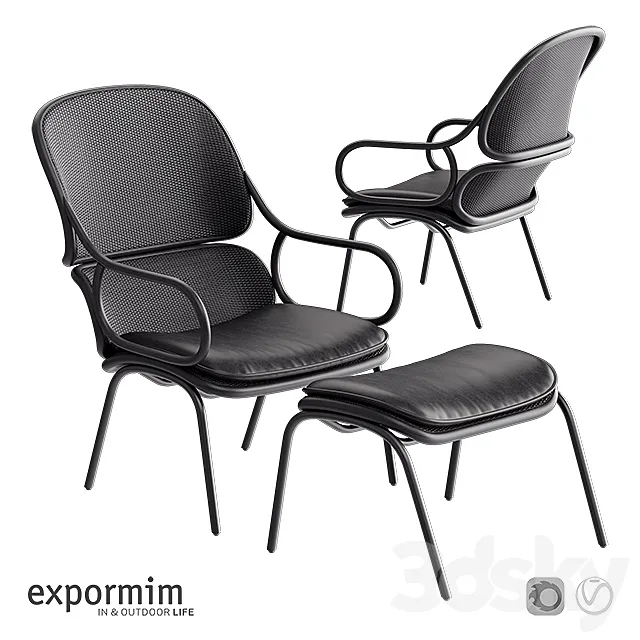 Expormim Frames Armchair with footstool 3DS Max Model