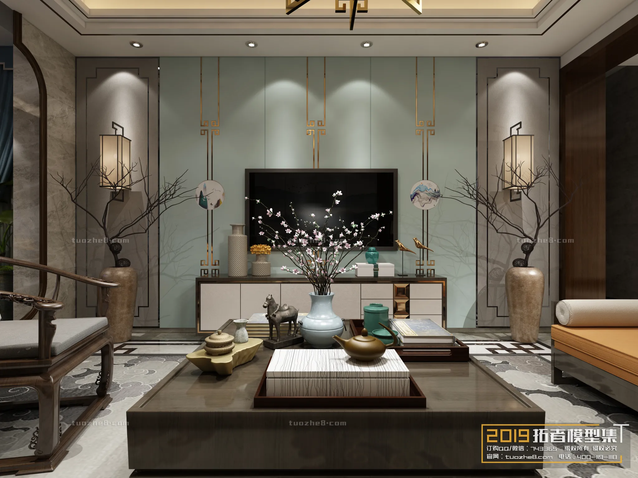 Extension Interior – LINGVING ROOM – CHINESE STYLES – 036