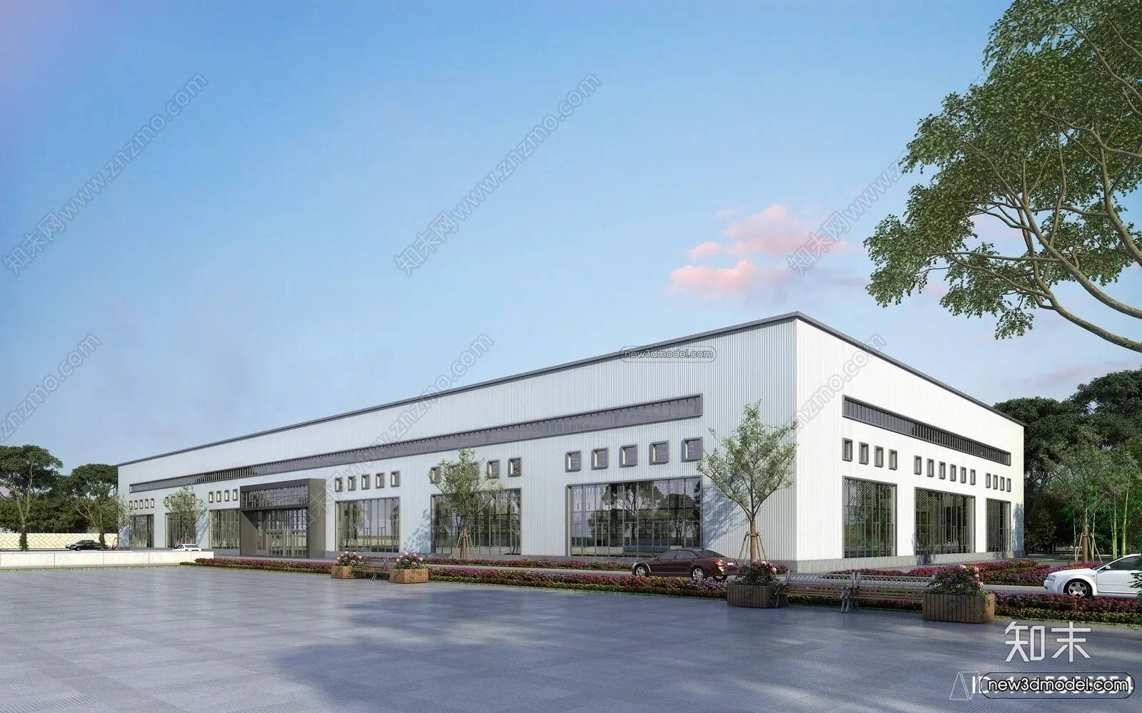 Exterior 3D Models of Factory – 3D Scene – 003 – VRAY