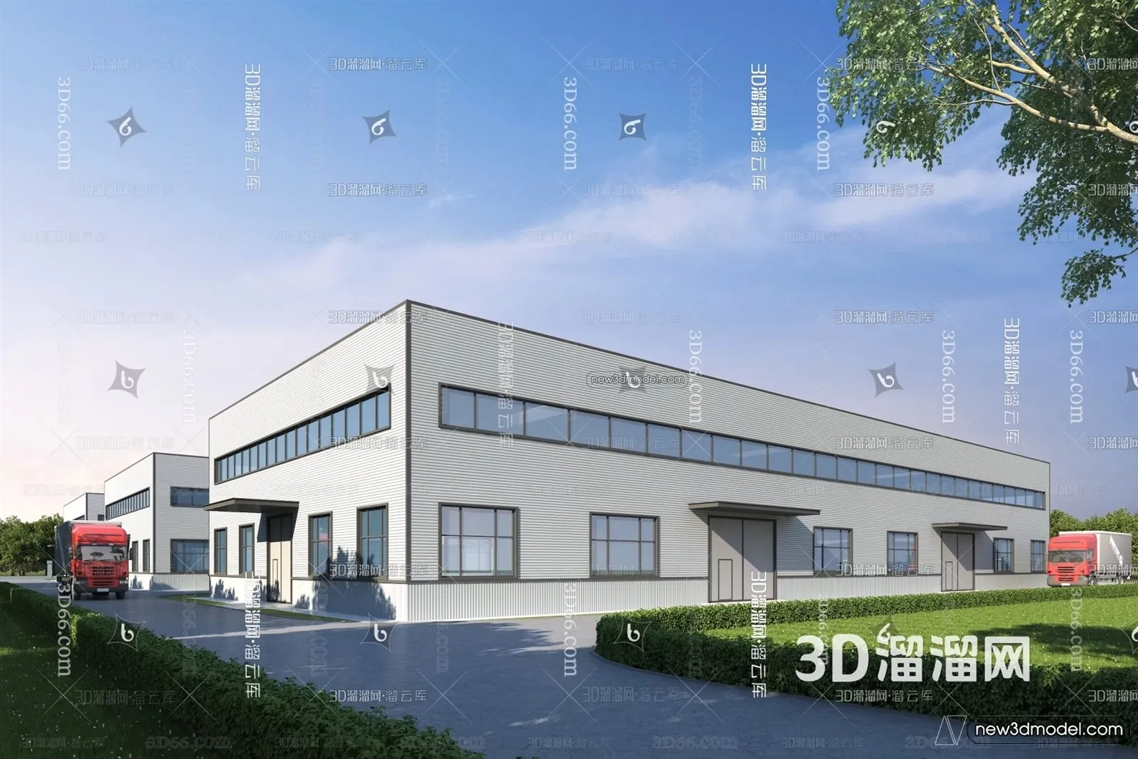 Exterior 3D Models of Factory – 3D Scene – 019 – VRAY
