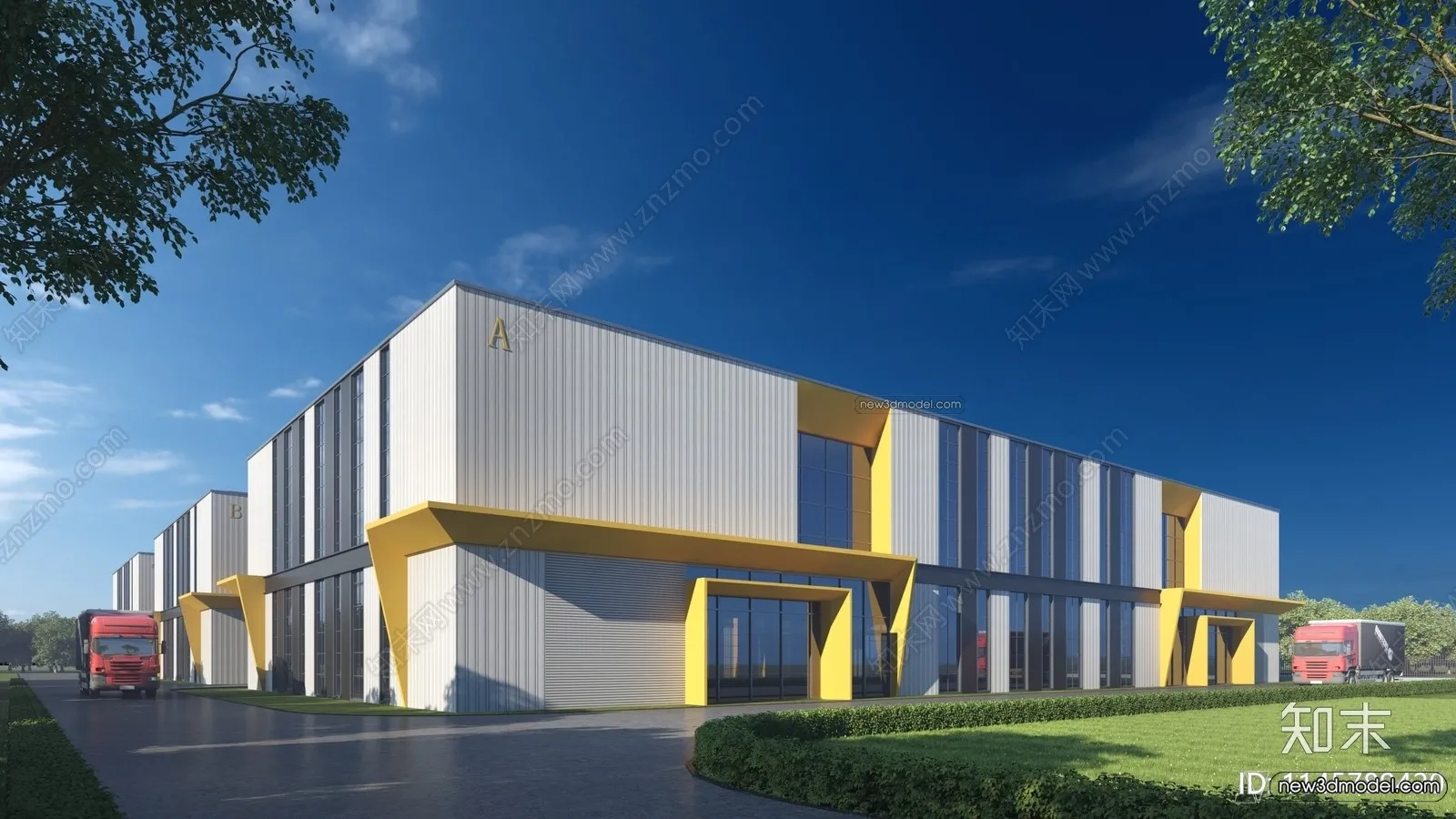 Exterior 3D Models of Factory – 3D Scene – 022 – VRAY