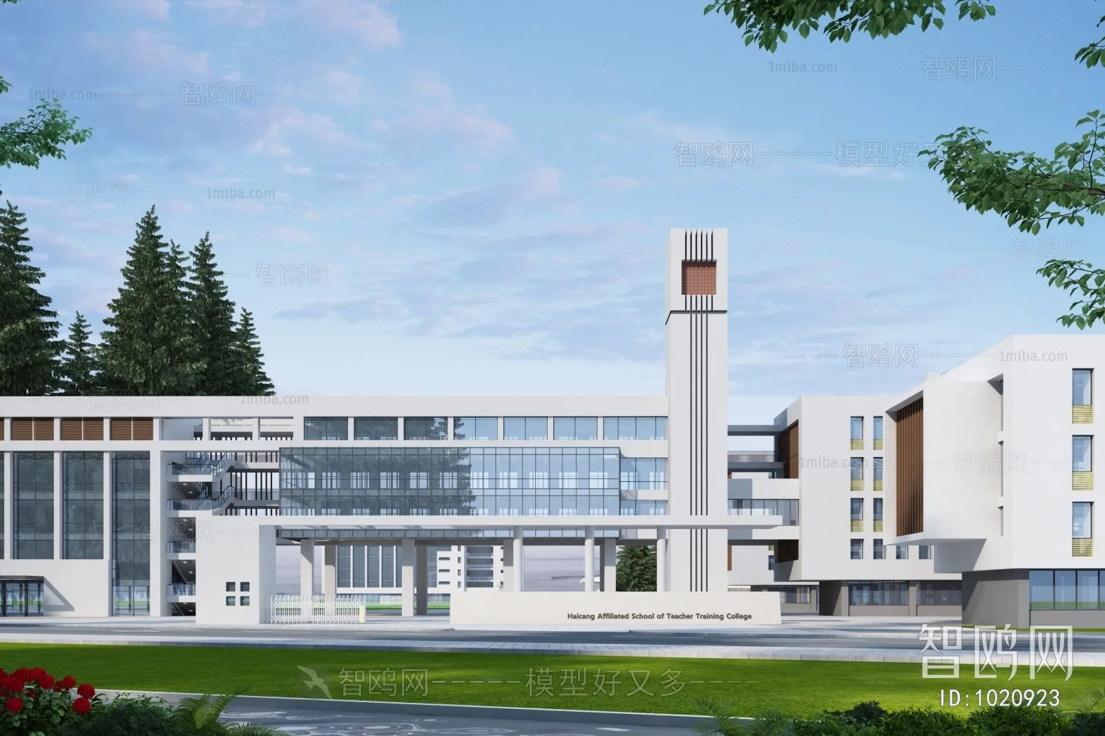 Exterior 3D Models of Shool – 3D Scenes – 028 – VRAY
