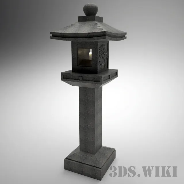 exterior-models – Japanese garden lamp Ikeokomi-gata 3ds Max