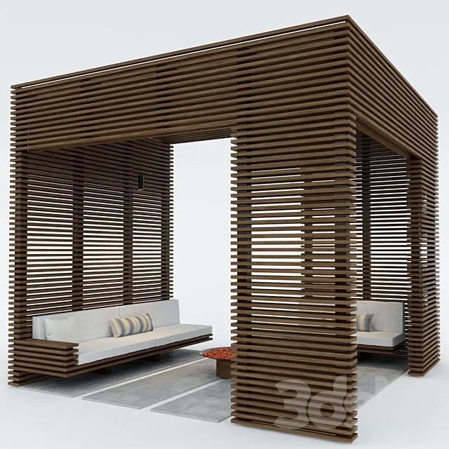 Exterior Wooden pergola 3DS Max Model