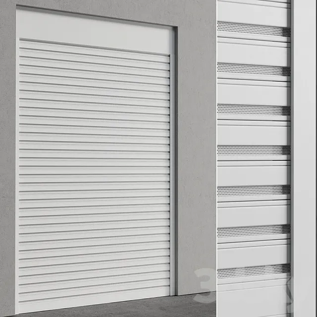 External electric Roller garage shutter – outdoor metal blinds 02 3ds Max