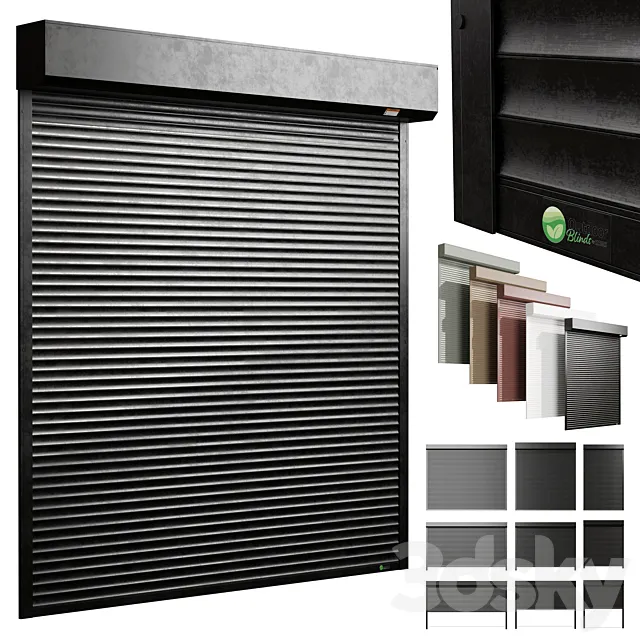 External electric Roller garage shutter – outdoor metal blinds 3ds Max