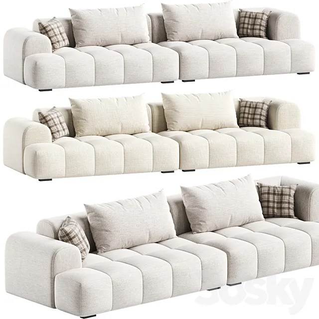 Extra Long Modern Sofa 3ds Max