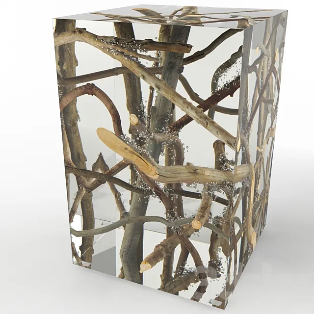 F163 KISIMI Occasional Table Acrylic Drifted Branches 3DS Max Model