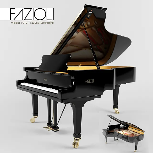 F212 FAZIOLI Piano 3DSMax File