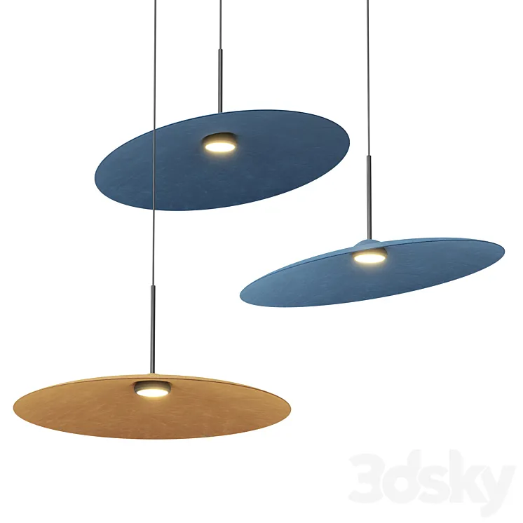 Fabbian ACUSTICA LED acoustic recycled PET pendant lamp 3DS Max Model