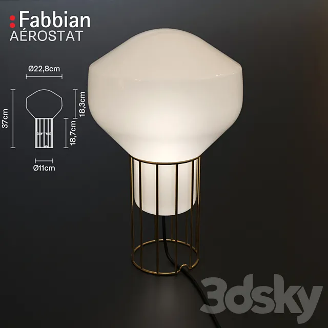 Fabbian Aerostat Table Lamp 3ds Max