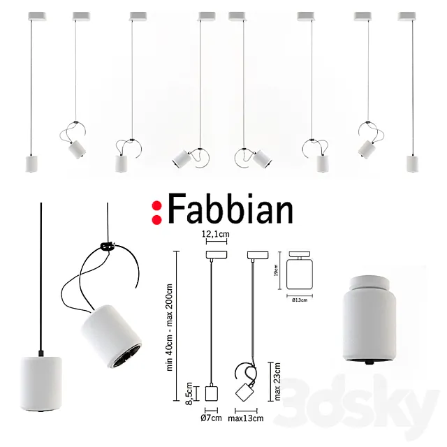 Fabbian Tube D84 3DS Max Model