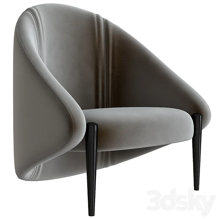 Fabric armchair with armrests walrus 3DS Max