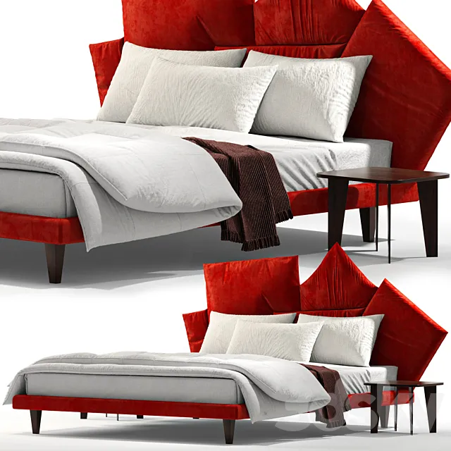 Fabric double bed PICABIA By Bonaldo 3DSMax File