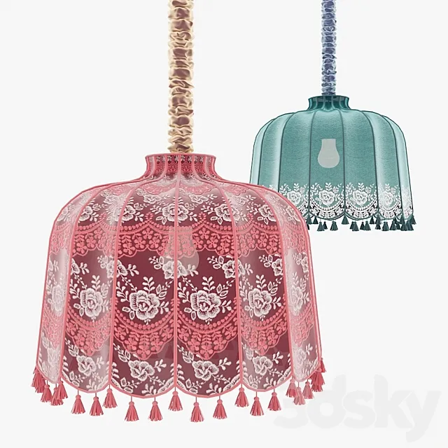 Fabric lampshade with tassels 3ds Max
