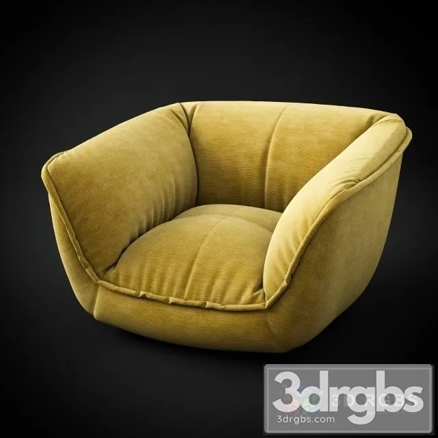 Fabric Yellow Armchair 3dsmax Download