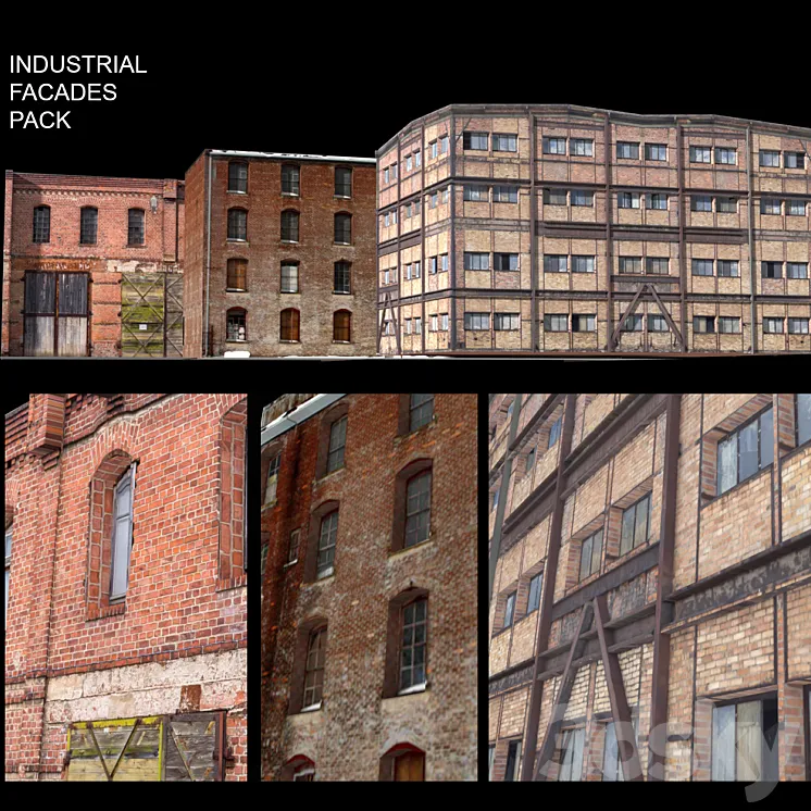 Facade for background vol.5 Industrial area 3DS Max