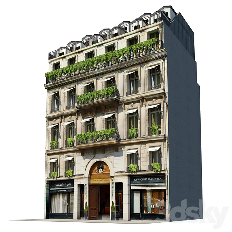 Facade for background Vol: 7 Classic Hotel 3DS Max