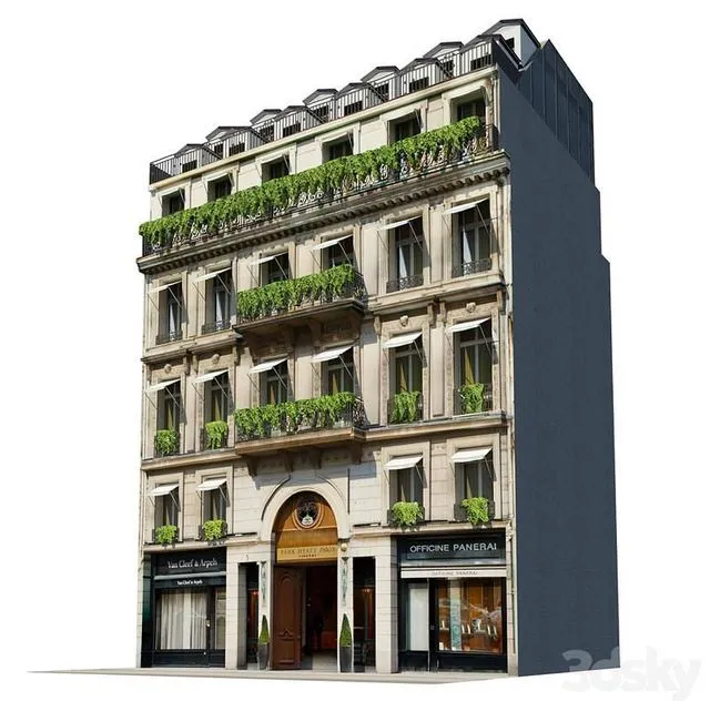 Facade for background Vol 7 Classic Hotel 3dsMax Model