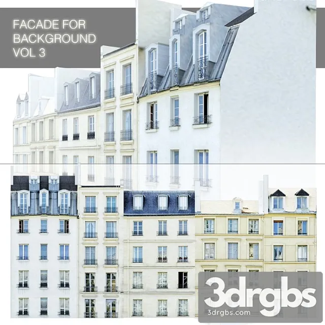 Facade For The Background Vol 3 Street Of Five Houses 3dsmax Download