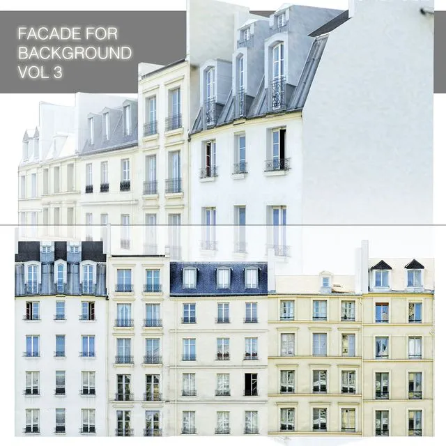 Facade for the background vol.3 Street of five houses 3dsMax Model