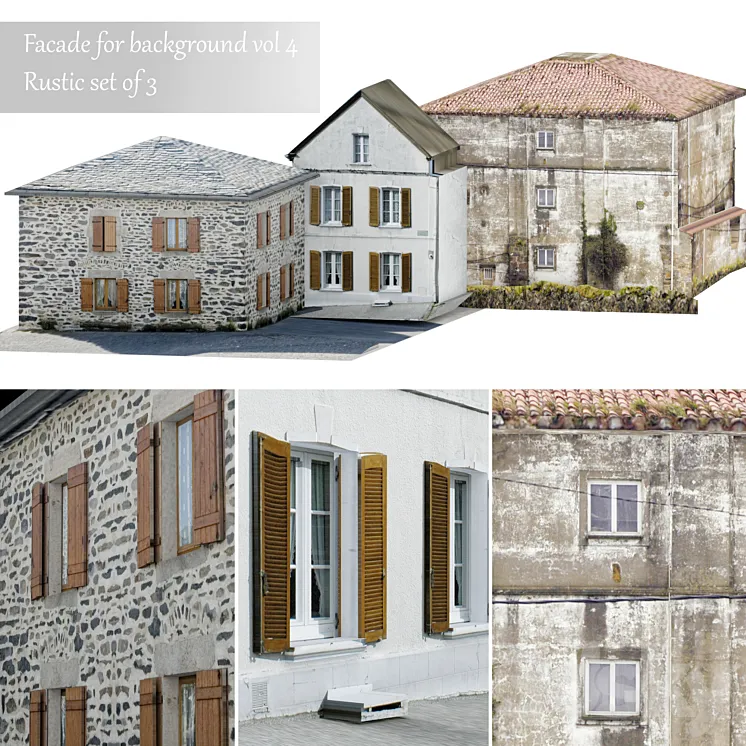 Facade for the background vol.4 Picturesque village 1 3DS Max